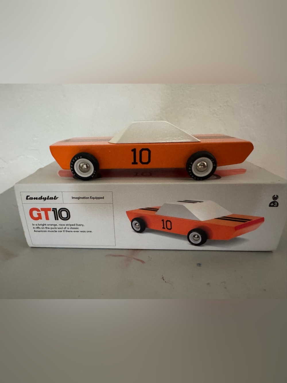 Candylab GT10 Wooden Race Car Toy - Orange
